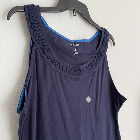 NWT - Nautica Navy Blue Tank Top with rope collar - Picture 3 of 12